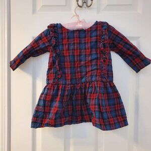 Little Girl red and blue plaid dress